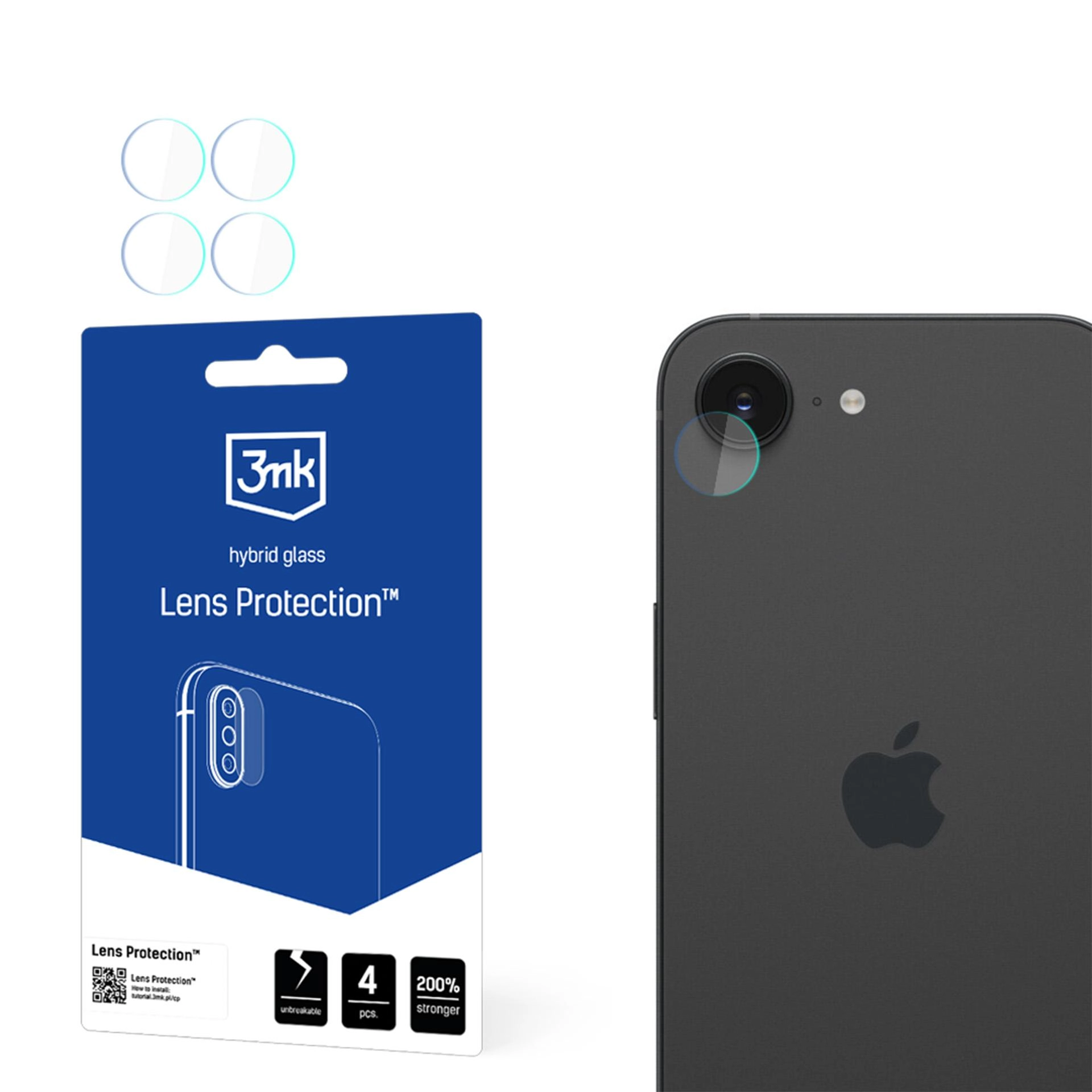 Szkło hybrydowe 3mk Lens Protection do Apple iPhone 16E