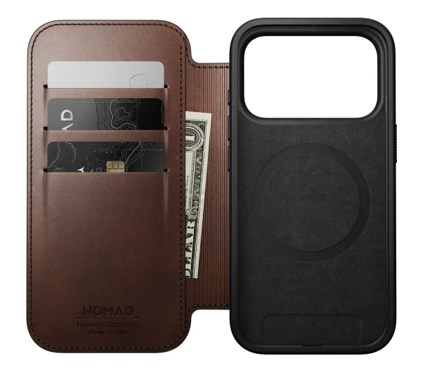 Nomad Modern Leather Folio do iPhone 17 Pro Brązowy - Kup na Raty - RRSO 0%