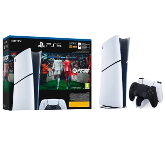 Konsola Sony PlayStation 5 Digital Slim E Chassis (PS5) 825GB EA SPORTS FC 26 Bundle + Dodatkowy Pad Czarny + Stacja Ładowania