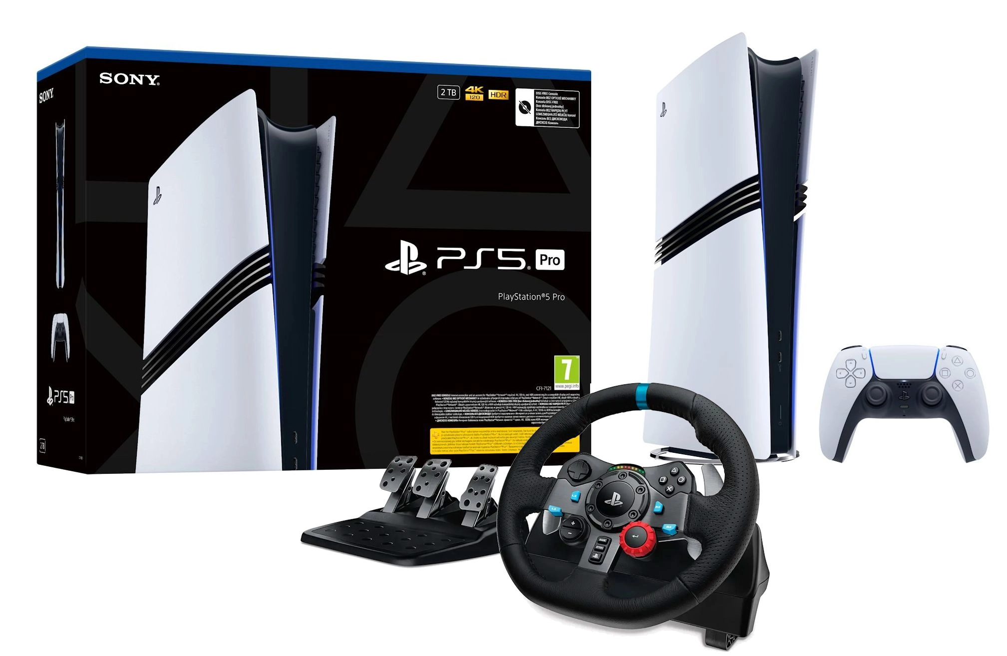 Konsola Sony PlayStation 5 Pro (PS5) 2TB + Kierownica Logitech G29 Racing Wheel