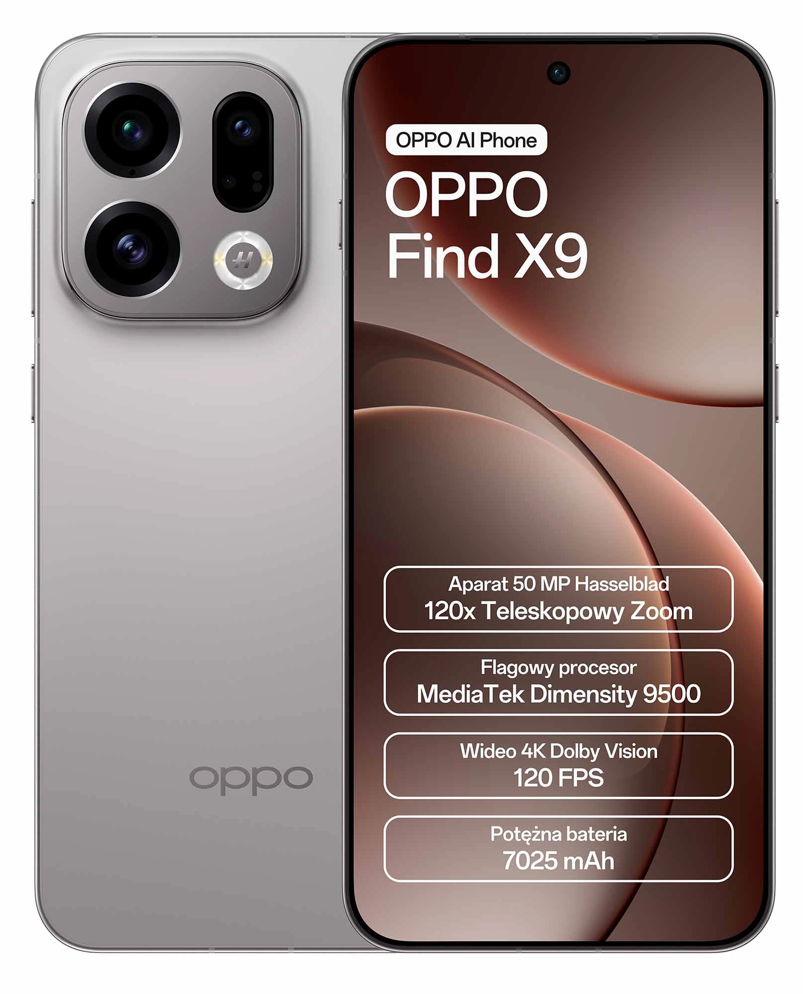 Smartfon OPPO Find X9 12/512GB AI 6,59" 120Hz 50Mpix Tytan