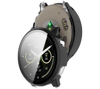 Nakładka na tarczę Bizon ze szkłem do Garmin Venu 4 45mm Czarny