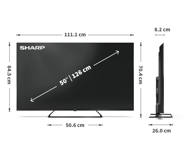 Sharp 50HP6765E 50" QLED 4K Google TV Dolby Vision Dolby Atmos HDMI 2.1 DVB-T2 - Kup na Raty - RRSO 0%