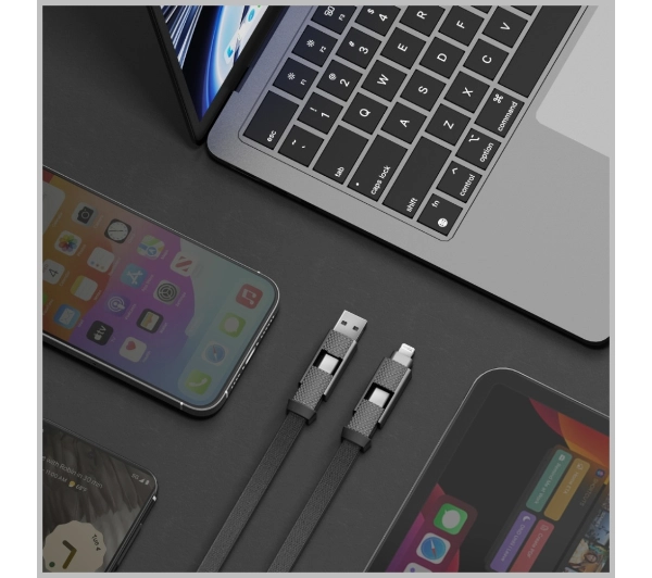 Bazic USB-A/USB-C do USB-C/Lightning 0,15m Złoty