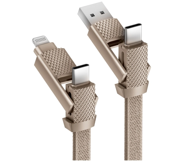 Bazic USB-A/USB-C do USB-C/Lightning 0,15m Złoty