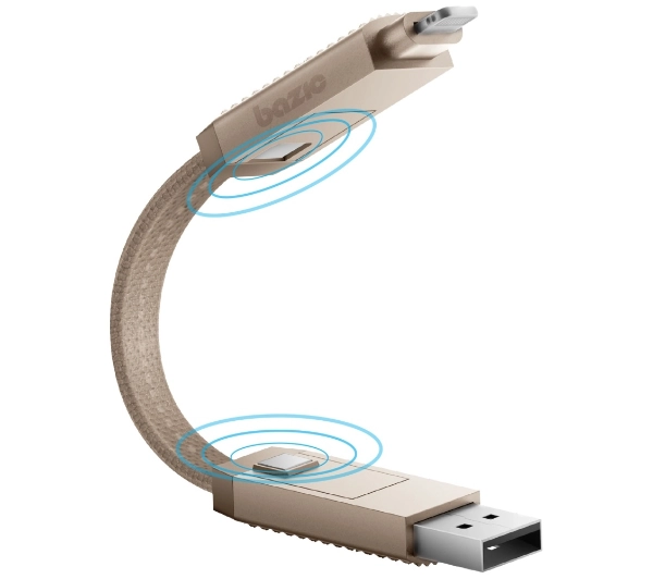 Bazic USB-A/USB-C do USB-C/Lightning 0,15m Złoty