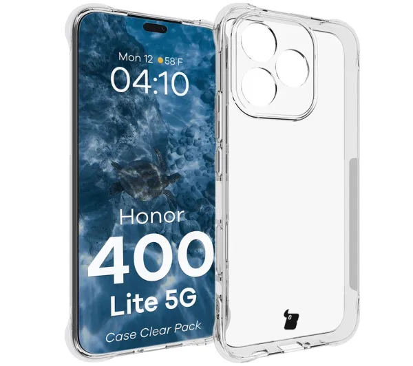 Bizon elastyczne etui Salpa + 2x szkło hartowane Clear Pack do Honor 400 Lite 5G