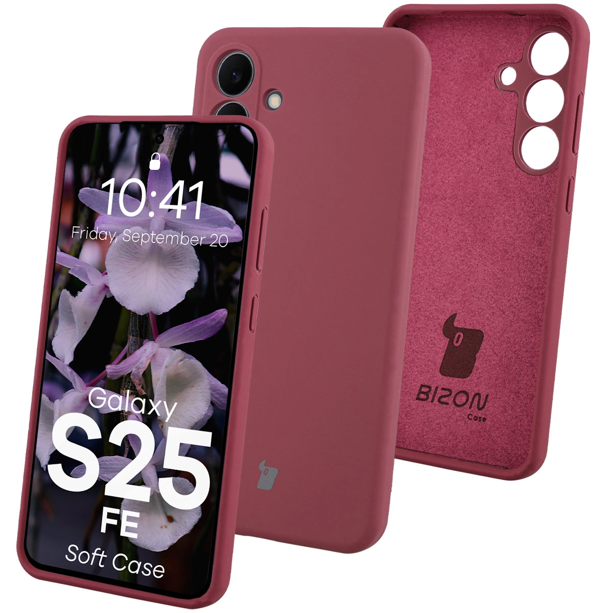 Etui Bizon Silikonowe Soft do Samsung Galaxy S25 FE Śliwkowy