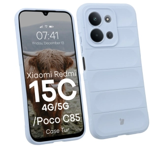 Etui Bizon Pancerne Tur do Xiaomi Redmi 15C 4G / 5G / POCO C85 4G Jasnoniebieski