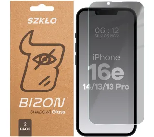 Bizon prywatyzujące Clear Shadow Duo do iPhone 16e / 14 / 13 Pro / 13