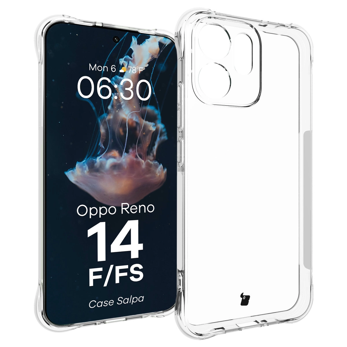 Etui Bizon Elastyczne Salpa do Oppo Reno 14 F / FS Przezroczysty