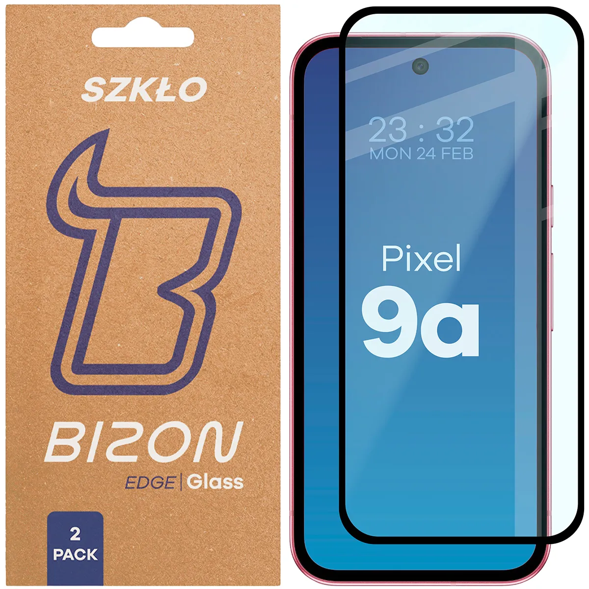 Szkło hartowane Bizon Edge Duo do Google Pixel 9a