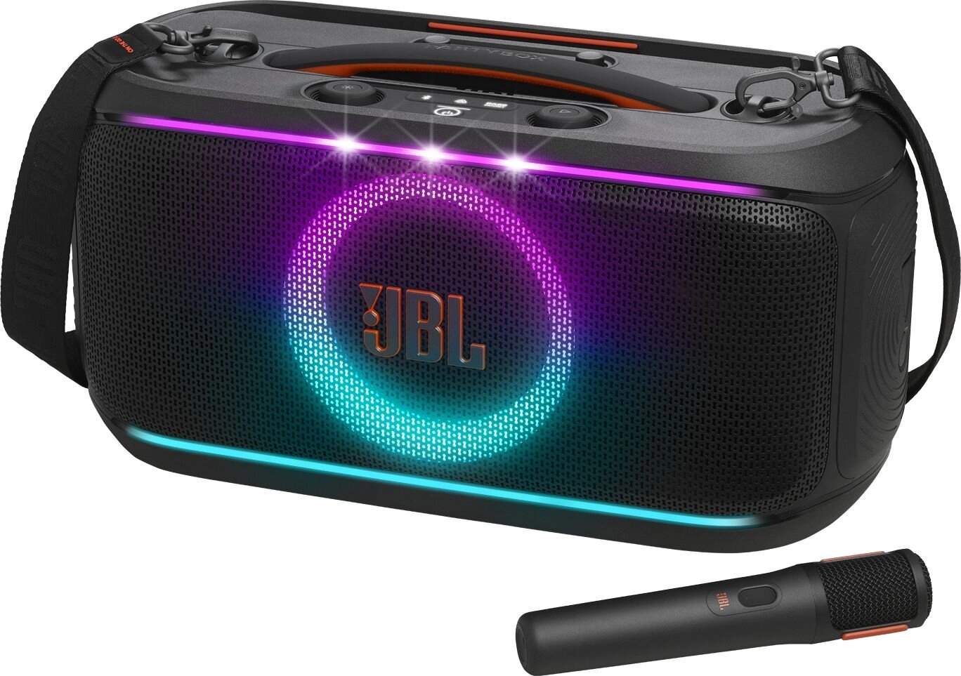 Power Audio JBL PartyBox On-The-GO 2 100W Bluetooth Mikrofon Karaoke Czarny