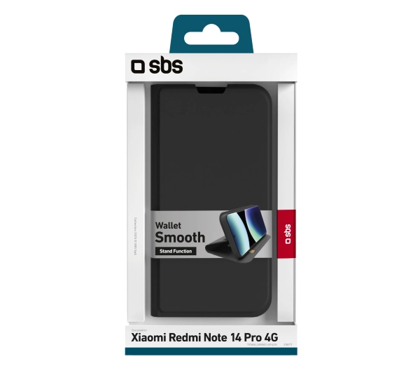 SBS Wallet Smooth do Xiaomi Redmi Note 14 Pro 4G Czarny