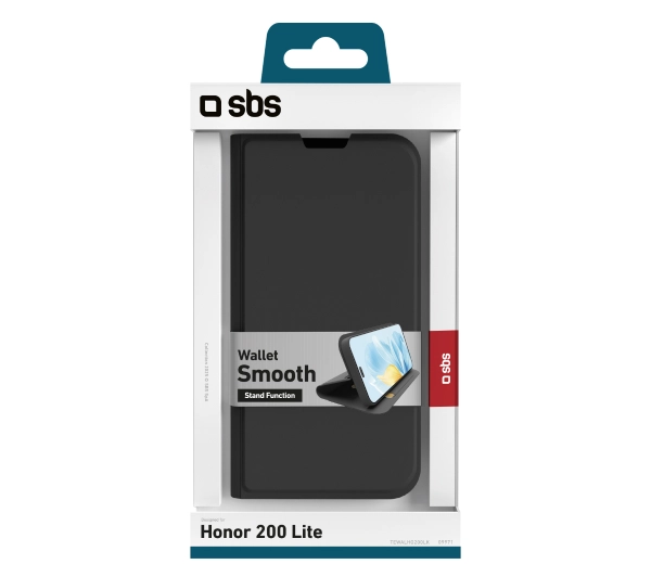 SBS Wallet Smooth do Honor 200 Lite Czarny