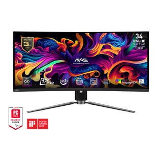 MSI MAG 341CQP QD-OLED 34" UWQHD QD-OLED 175Hz 0,03ms Zakrzywiony Gamingowy - Kup na Raty - RRSO 0%