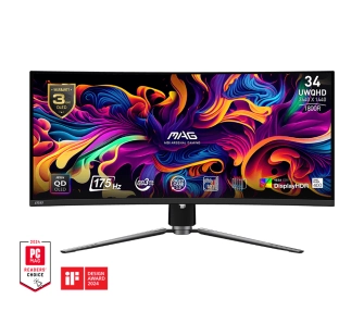 Monitor MSI MAG 341CQP QD-OLED 34" UWQHD QD-OLED 175Hz 0,03ms Zakrzywiony Gamingowy