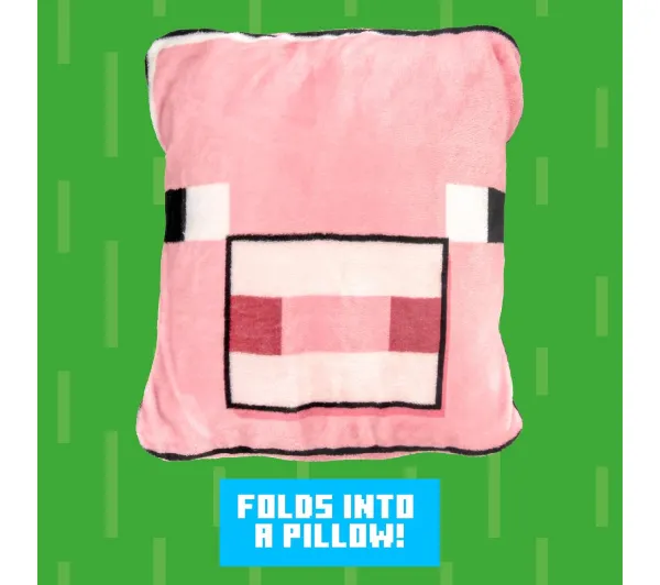 Paladone Minecraft Pig Cushion Blanket