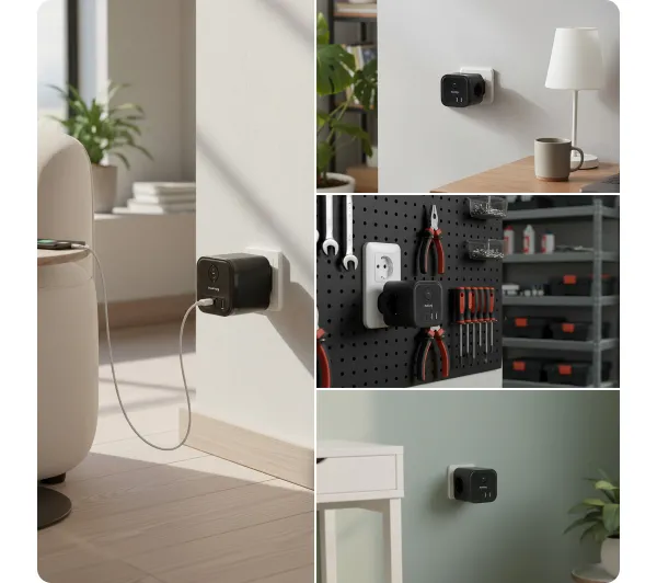Huslog HUS1050 POWERCUBE 3 gniazda Czarny