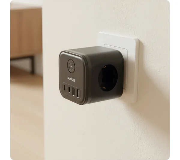 Huslog HUS1050 POWERCUBE 3 gniazda Czarny