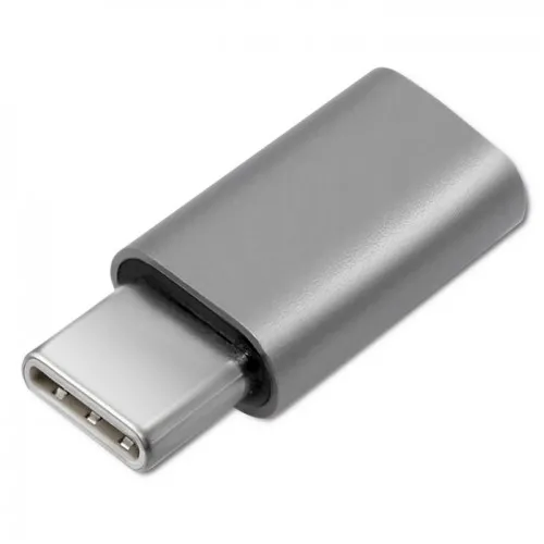 Adapter Qoltec 50478 Micro USB do USB-C Srebrny