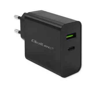 Ładowarka sieciowa Qoltec 52378 Super Quick PD USB-A USB-C 45W Czarny