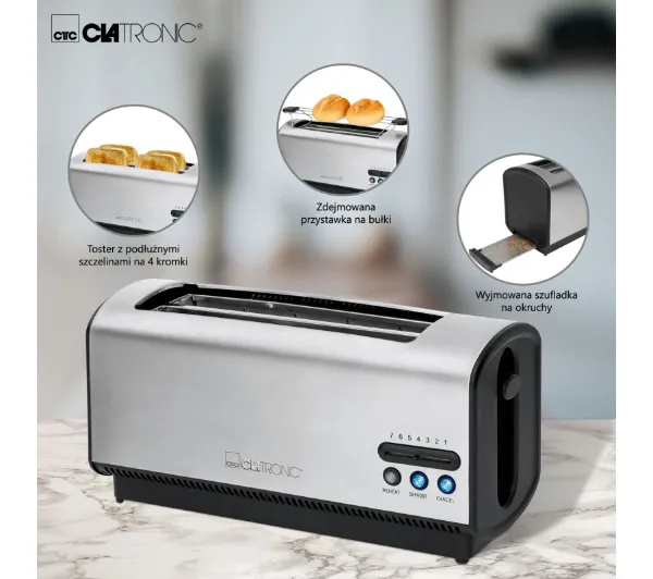Clatronic TA 3687 Ruszt do bułek Rozmrażanie 1200W
