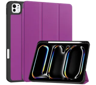 Bizon Case Tab Lizard z klapką do iPad Pro 11" 2025 / 2024 Ciemnofioletowy