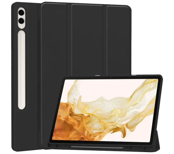 Bizon Case Tab Lizard z klapką do Samsung Galaxy Tab S10 Plus / S9 Plus Czarny