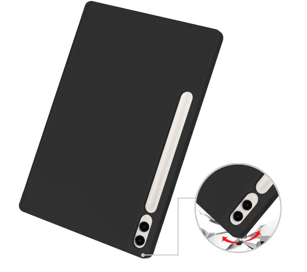 Bizon Case Tab Lizard z klapką do Samsung Galaxy Tab S10 Plus / S9 Plus Czarny