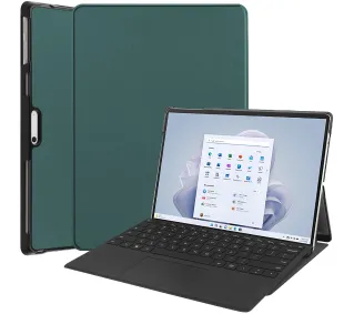 Bizon Case Tab Croc z klapką do Microsoft Surface Pro 11 / 10 / 9 Ciemnozielony