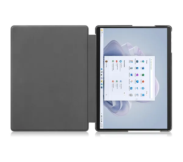Bizon Case Tab Croc z klapką do Microsoft Surface Pro 11 / 10 / 9 Ciemnozielony
