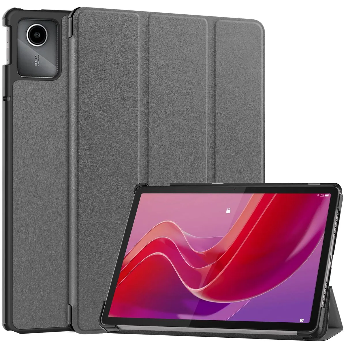 Etui na tablet Bizon Case Tab Croc z klapkądo Lenovo Tab M11 Szary