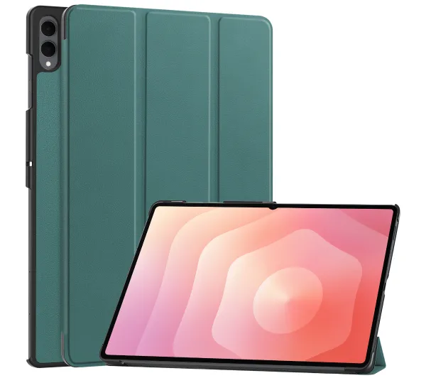 Bizon Case Tab Croc z klapką do Samsung Galaxy Tab S11 Ultra Ciemnozielony