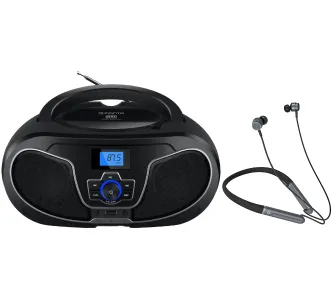 Radioodtwarzacz Manta BBX007 BOOMBOX Bluetooth Czarny + Słuchawki MNH02