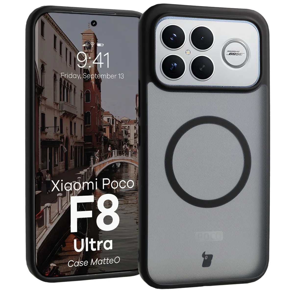 Etui Bizon MatteO do Xiaomi POCO F8 Ultra Przydymiony-czarny