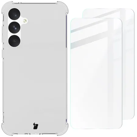 Etui Bizon Elastyczne etui + 2x szkło hartowane Clear Pack do Samsung Galaxy A55 5G