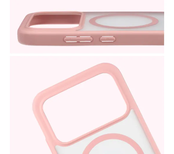 Bizon MatteO do Xiaomi POCO F8 Pro Półprzezroczyste z różową ramką