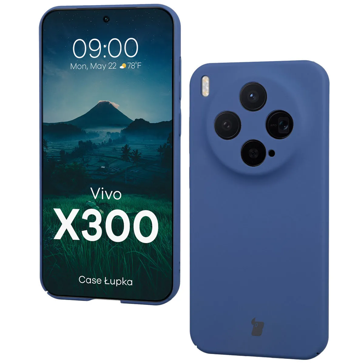 Etui Bizon Łupka do Vivo X300 Niebieski