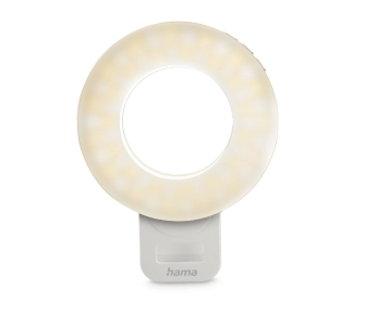 Lampa pierścieniowa Hama Mini To Go Z Klipsem Biały