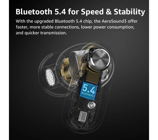Tozo AeroSound3 Dokanałowe Bluetooth 5.4 Biały