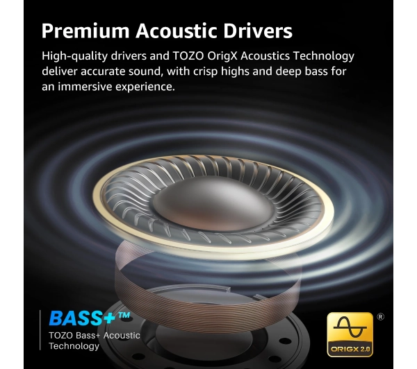 Tozo AeroSound3 Dokanałowe Bluetooth 5.4 Biały