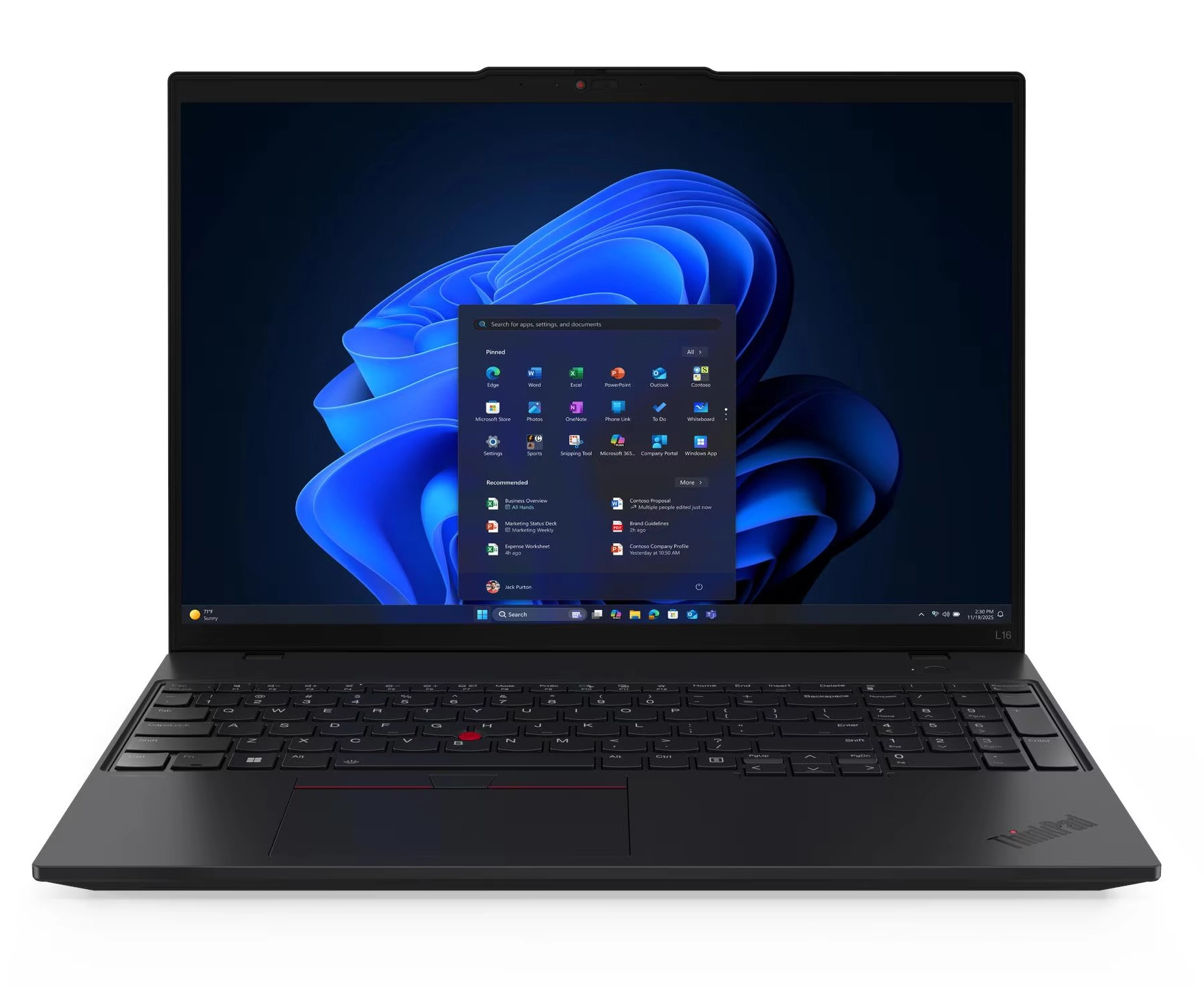 Laptop biznesowy Lenovo ThinkPad L16 Gen 2 16" Ultra 7 255U 32GB RAM 1TB Dysk SSD Win11 Pro Czarny Funkcje AI