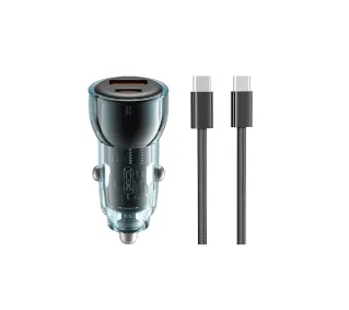 XO CC60 USB-A USB-C 60W Niebieski + Kabel USB-C do USB-C