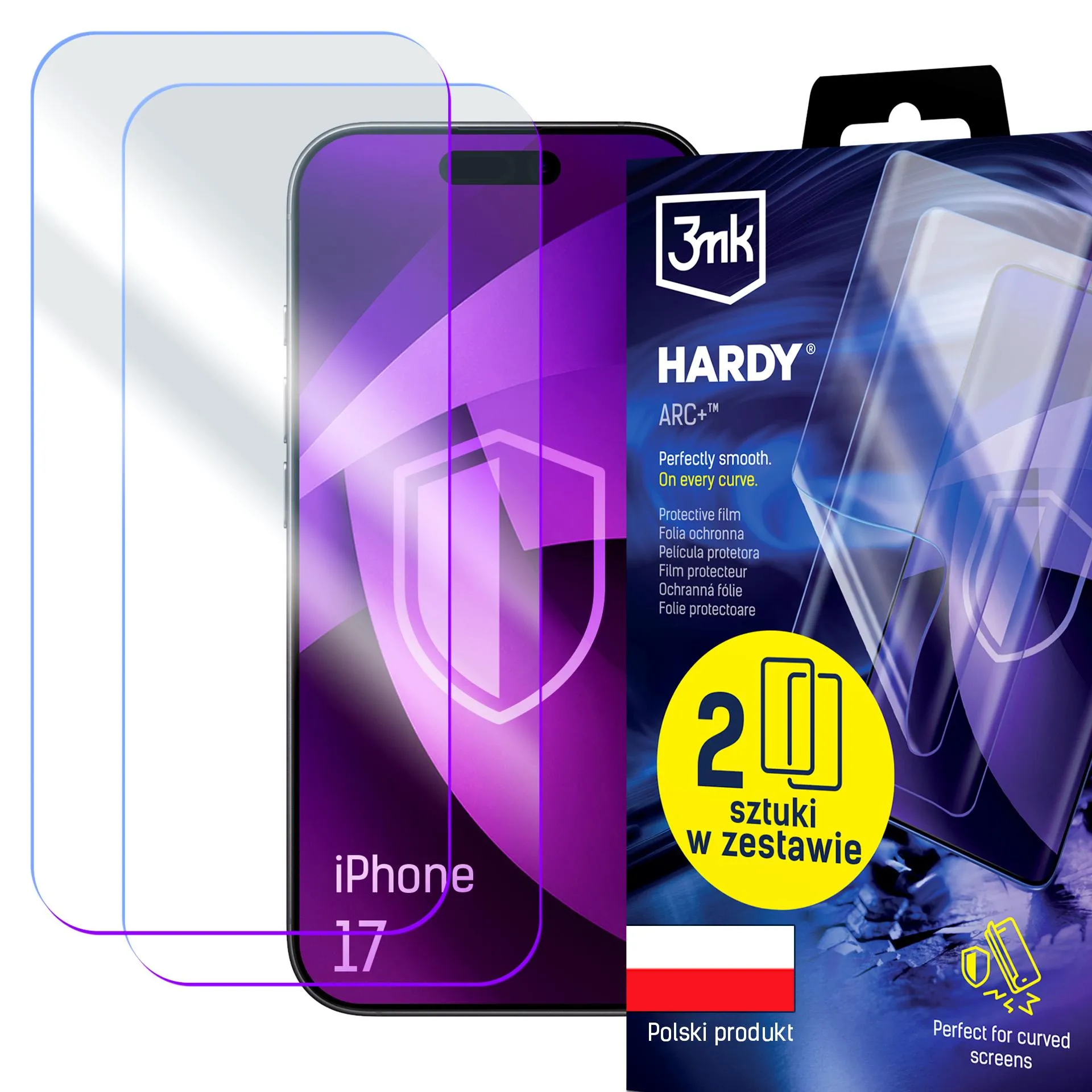 Folia ochronna 3mk Hardy ARC+ do iPhone 17 2 sztuki