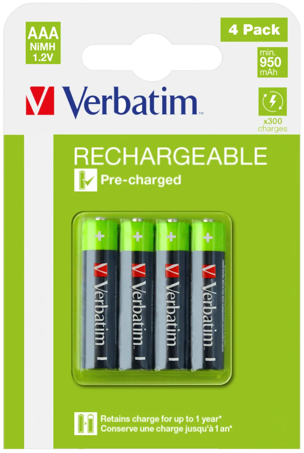 Akumulatorki Verbatim AAA 950mAh 4szt. 49514