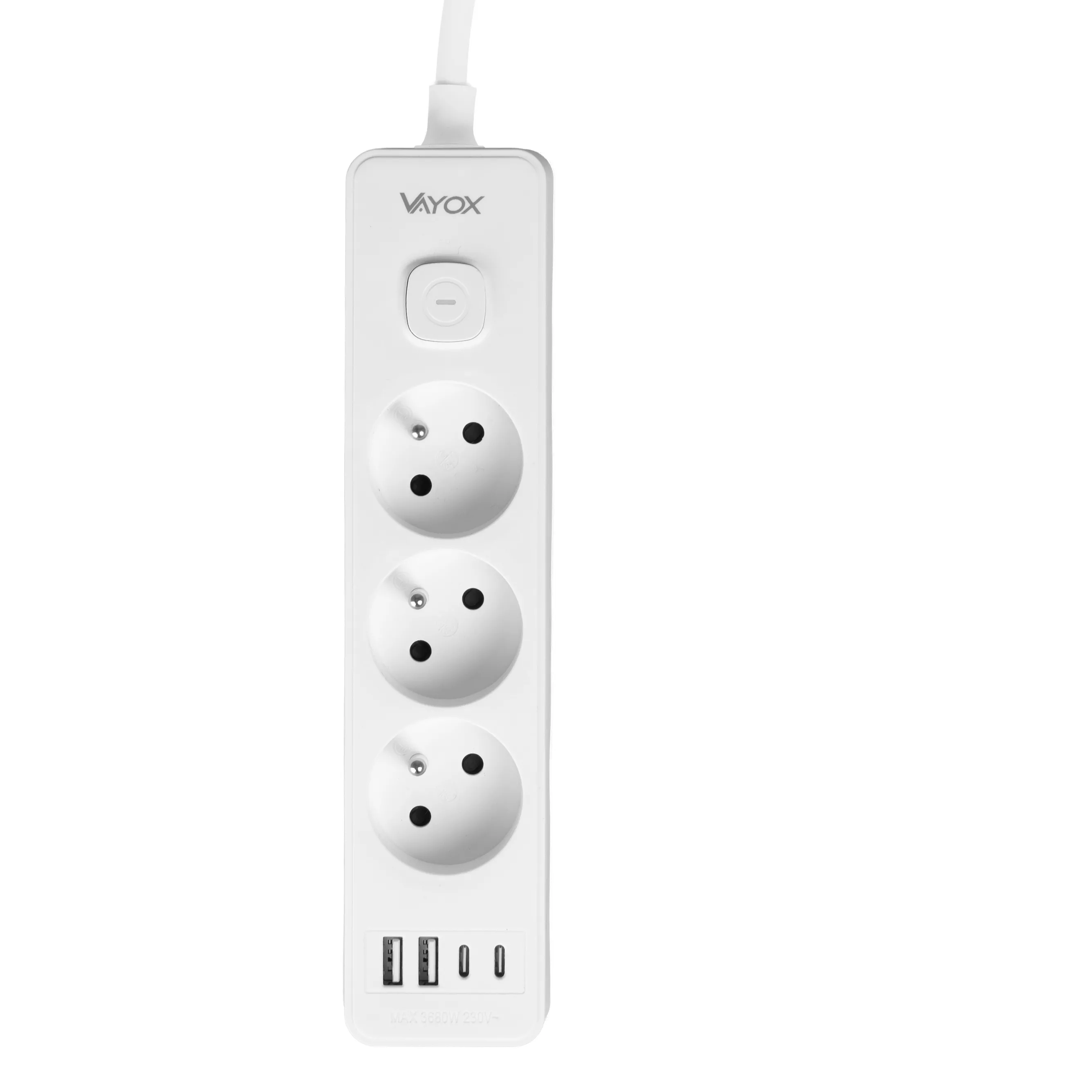 Przedłużacz Vayox VA0382-3 3 gniazda 2x USB-A 2x USB-C 3m Biały