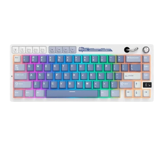 Klawiatura mechaniczna Royal Kludge RK-M65 Ocean Blue Beige Switch Biało-Niebieski