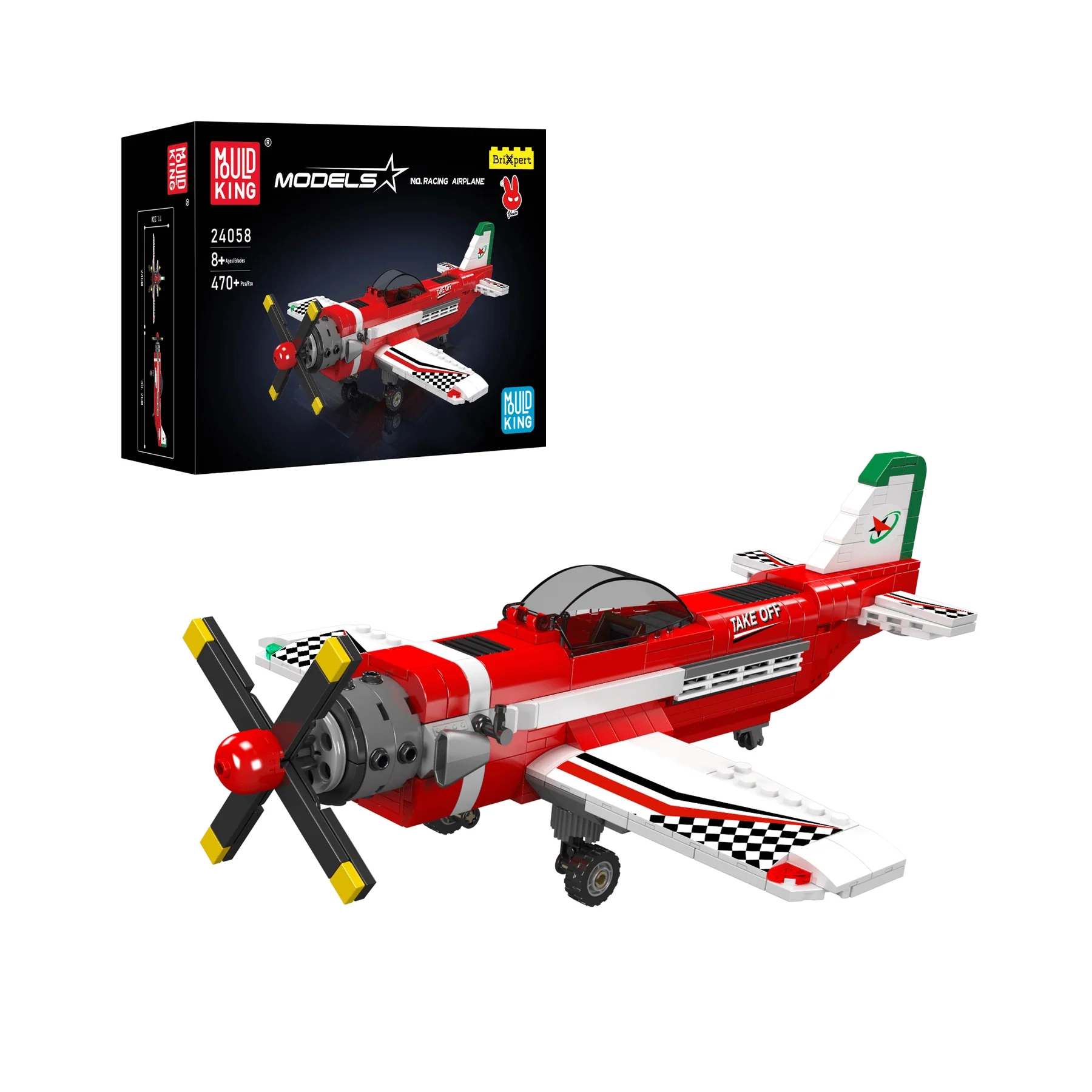 Klocki Mould King Racing Airplane 24058 Zestaw klocków z 470 elementów