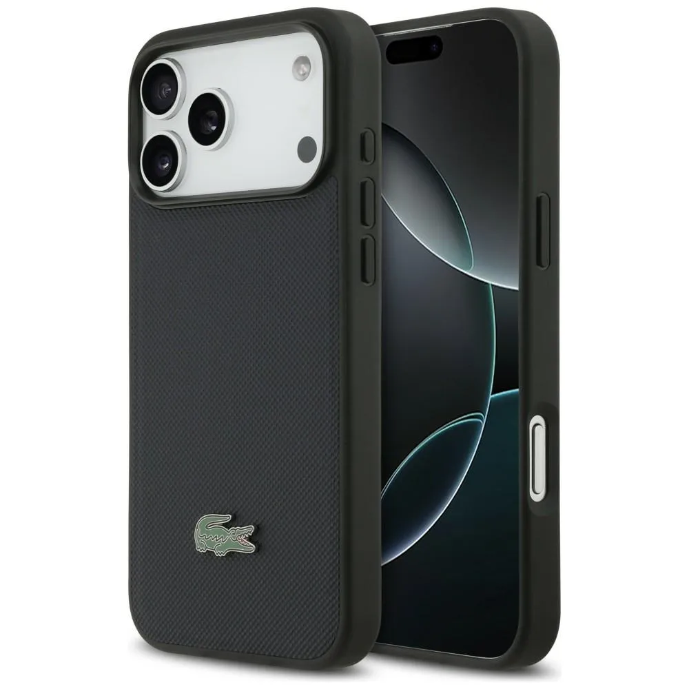 Etui Lacoste Petit Pique Lacquer Logo MagSafe do iPhone 17 Pro Max Granatowy